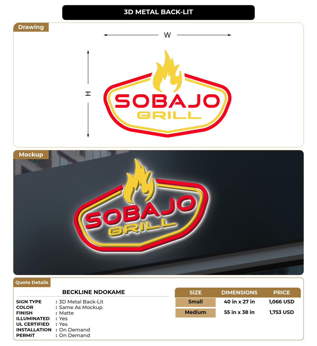 CUSTOM MOCKUP SIGN FOR Beckline Ndokame