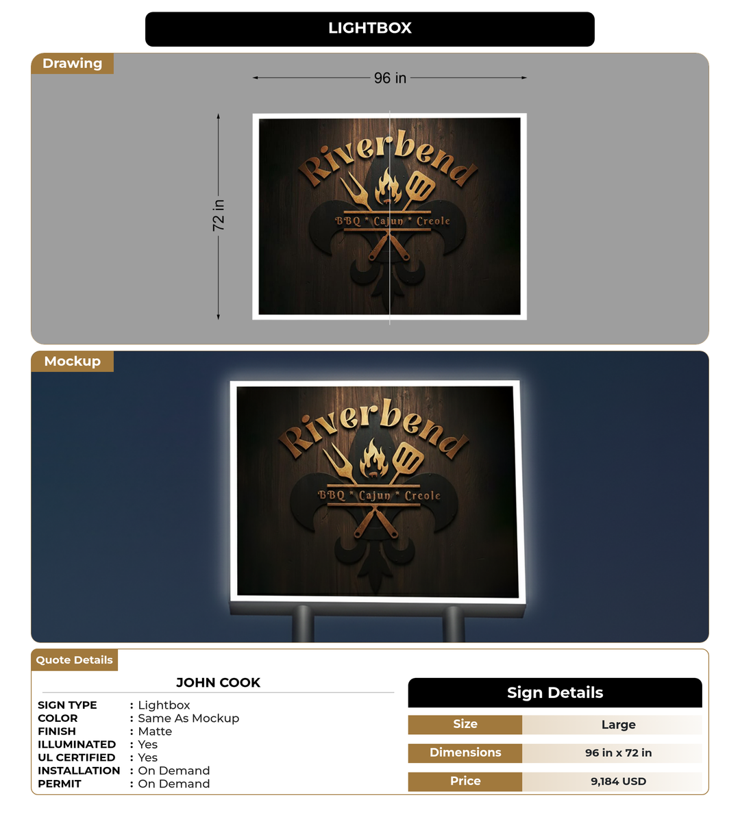 CUSTOM MOCKUP SIGN FOR John Cook