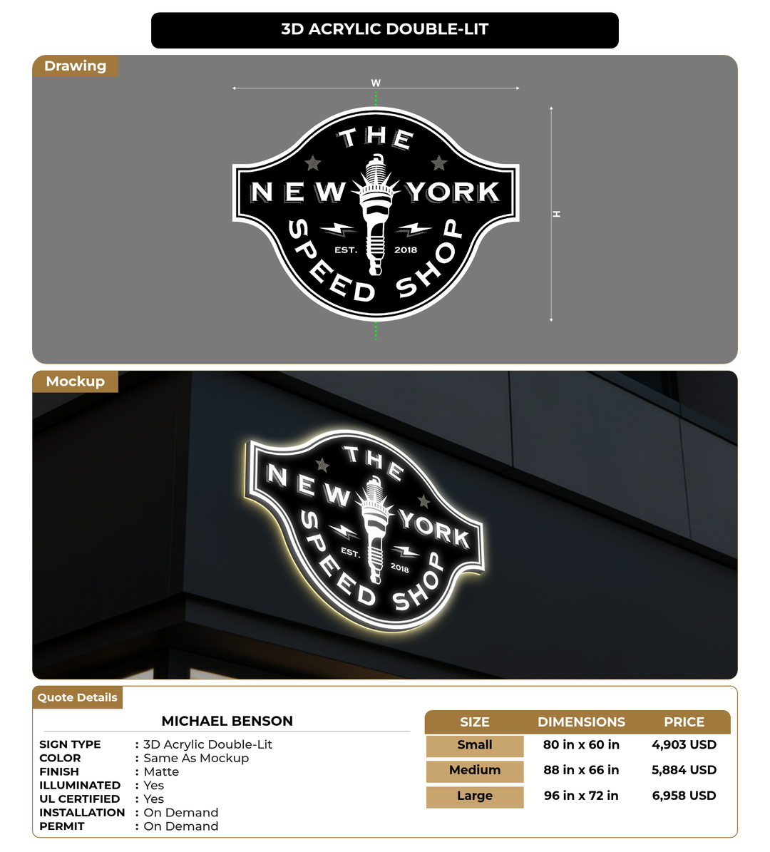 CUSTOM MOCKUP SIGN FOR Michael Benson