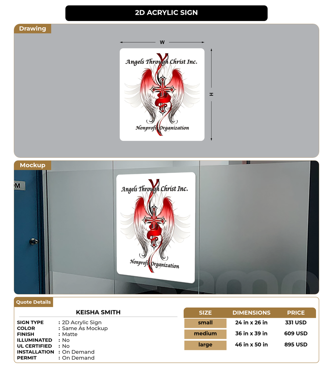 CUSTOM MOCKUP SIGN FOR Keisha Smith