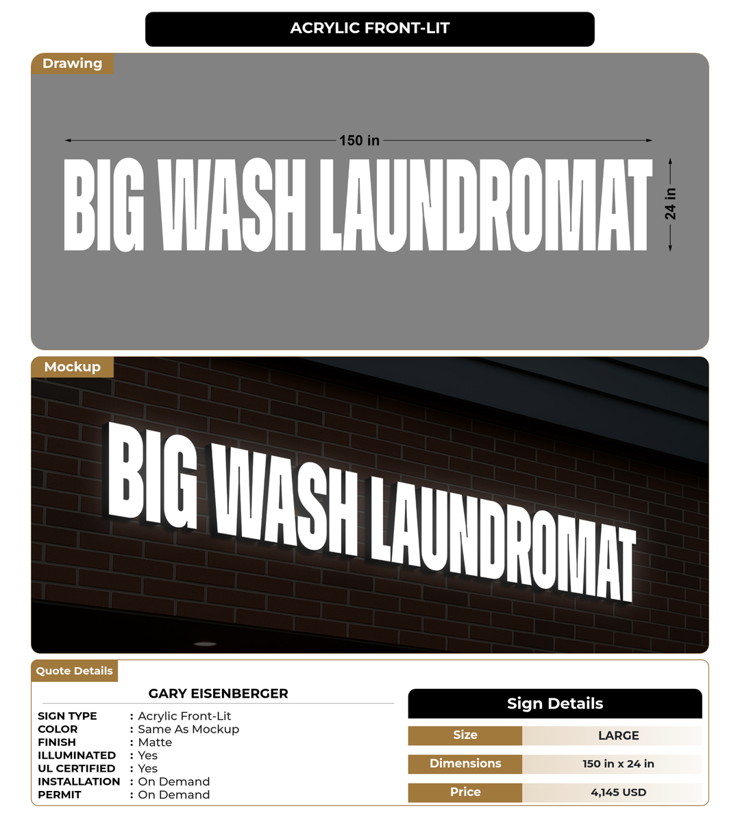 CUSTOM MOCKUP SIGN FOR Gary Eisenberger