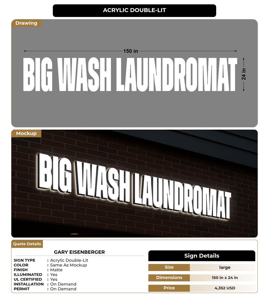 CUSTOM MOCKUP SIGN FOR Gary Eisenberger