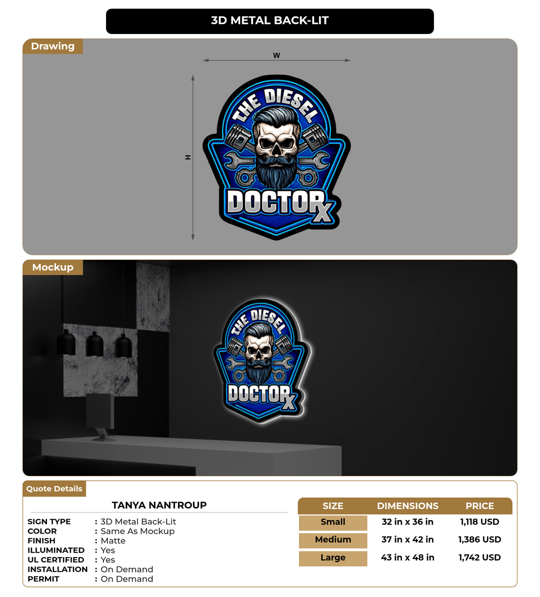CUSTOM MOCKUP SIGN FOR Tanya Nantroup