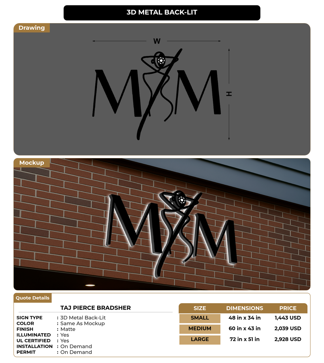 CUSTOM MOCKUP SIGN FOR Taj Pierce Bradsher