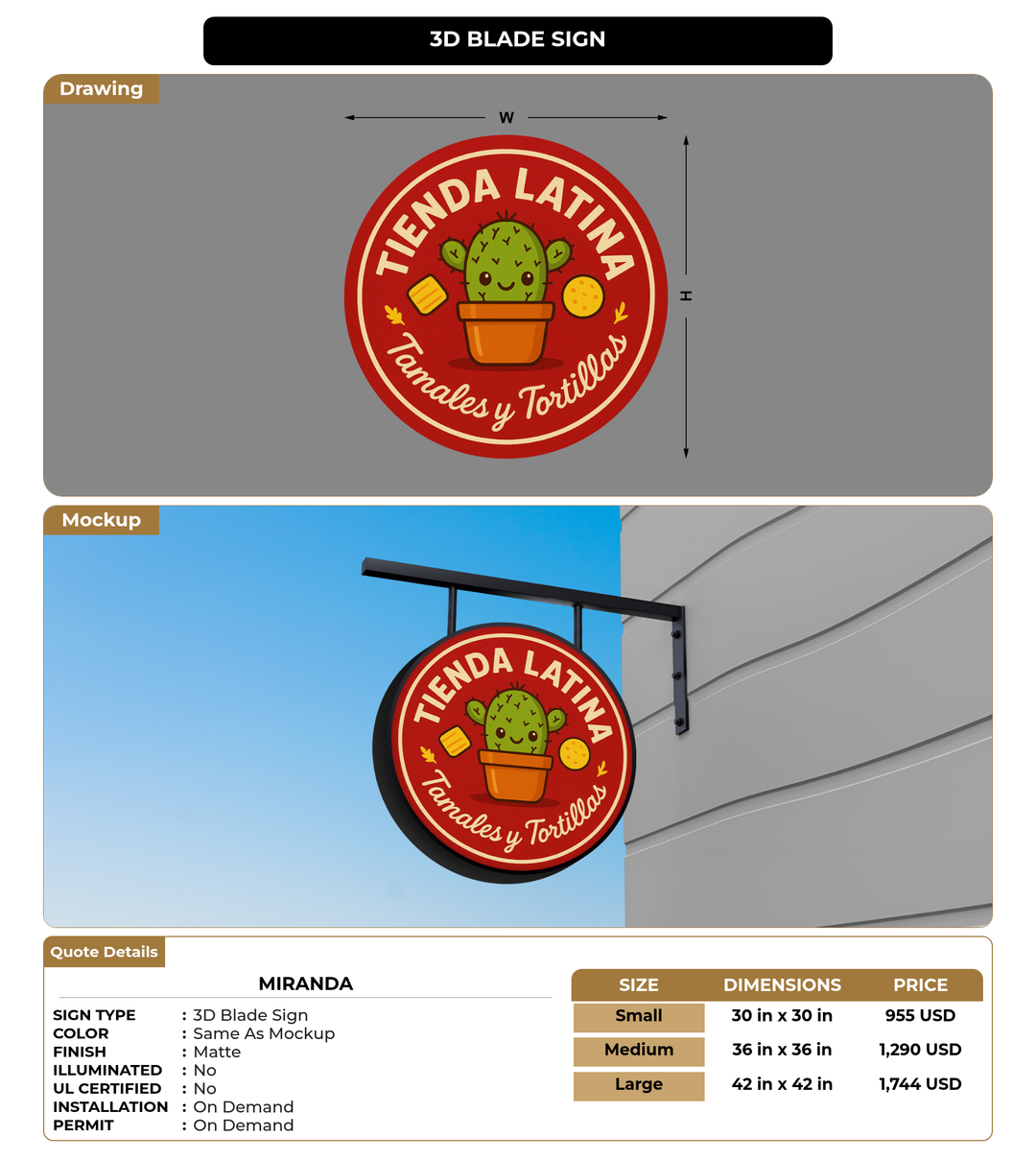 CUSTOM MOCKUP SIGN FOR Miranda