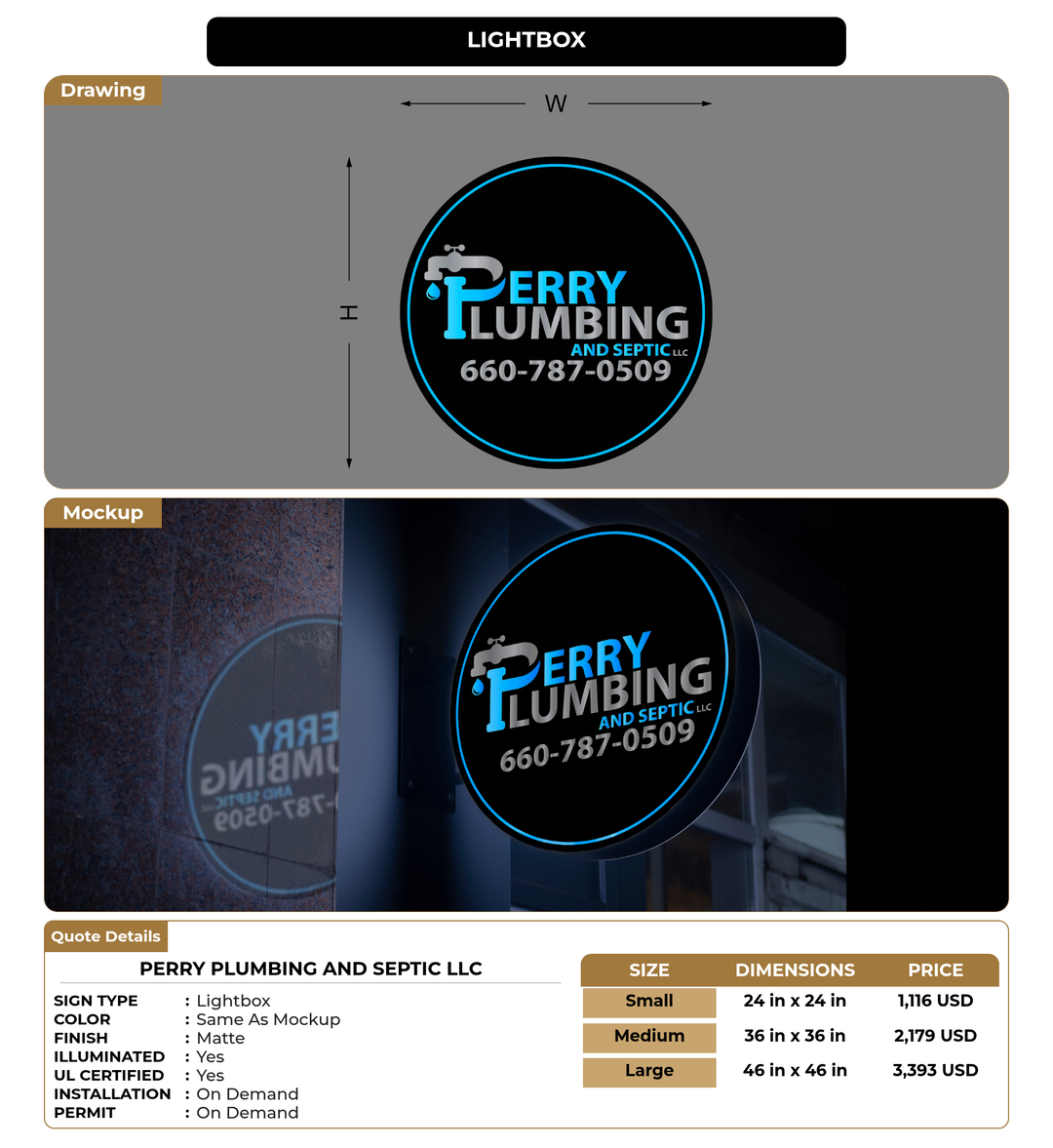CUSTOM MOCKUP SIGN FOR Perry plumbing and septic llc