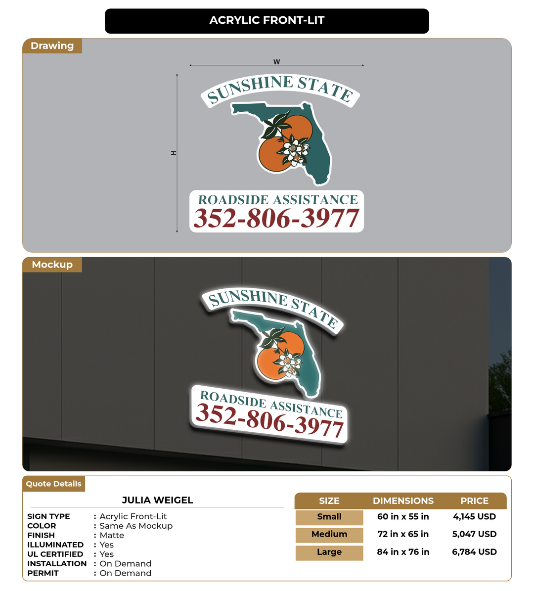 CUSTOM MOCKUP SIGN FOR Julia Weigel
