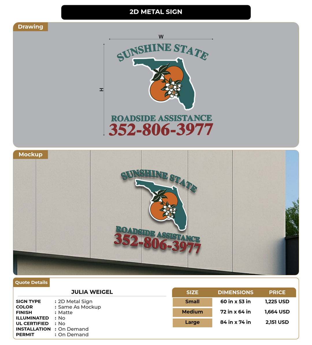 CUSTOM MOCKUP SIGN FOR Julia Weigel
