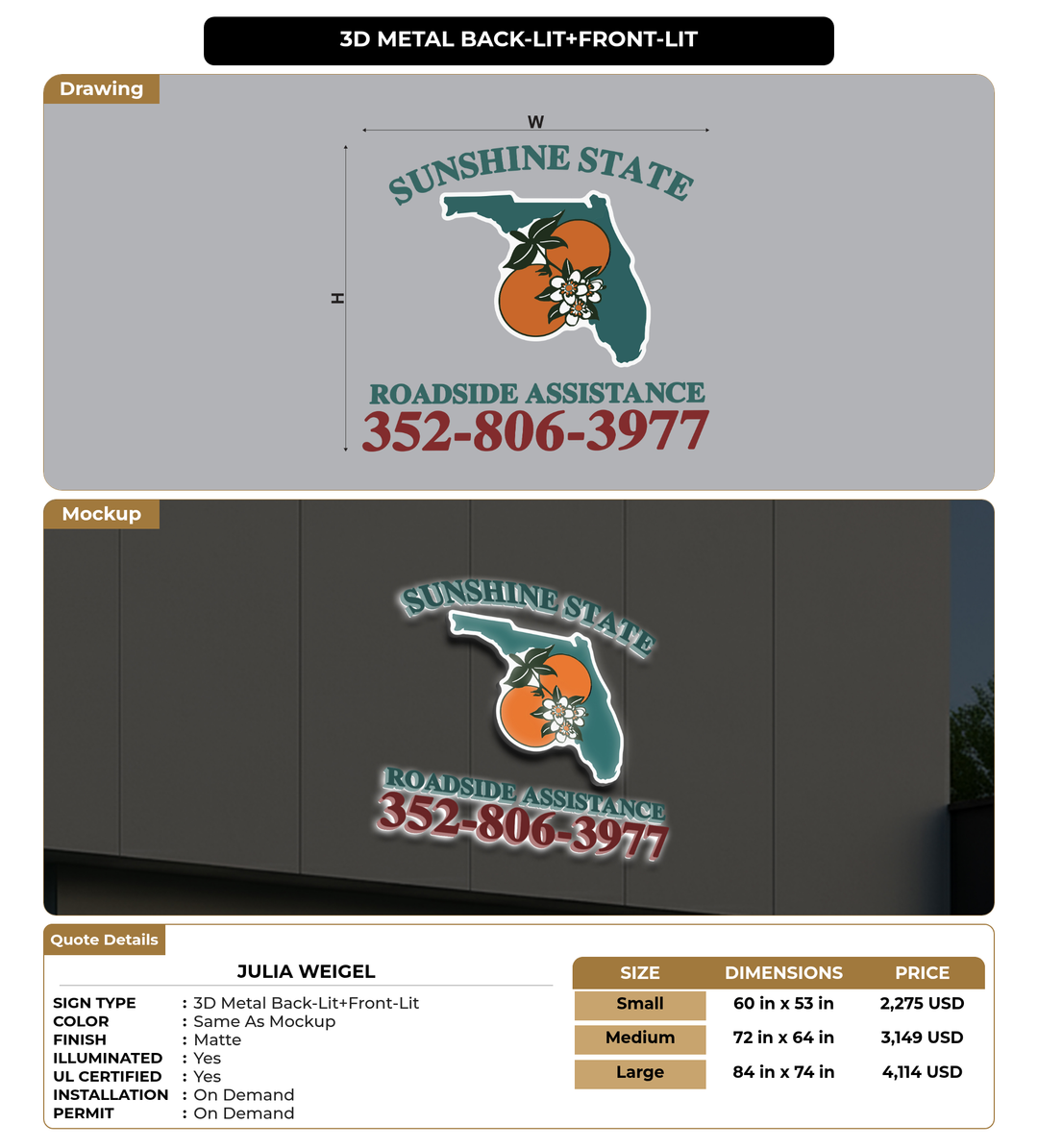 CUSTOM MOCKUP SIGN FOR Julia Weigel