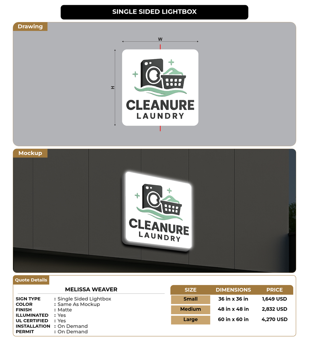 CUSTOM MOCKUP SIGN FOR Melissa Weaver
