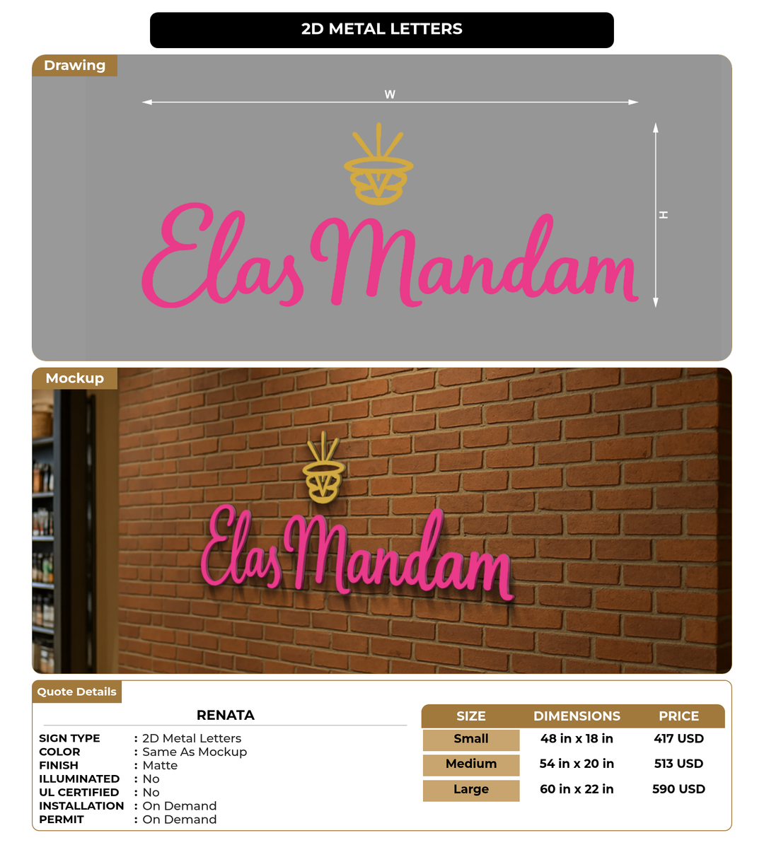 CUSTOM MOCKUP SIGN FOR Renata