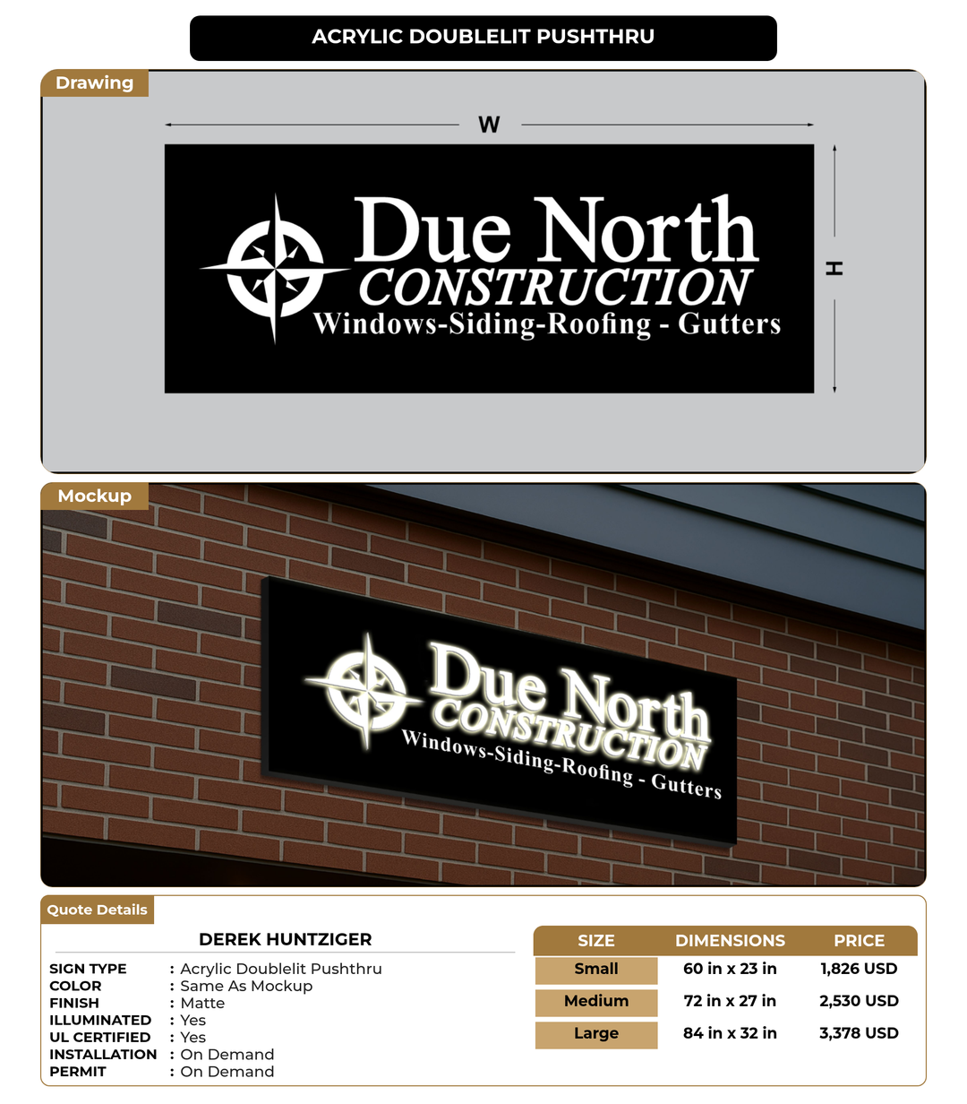 CUSTOM MOCKUP SIGN FOR Derek Huntziger