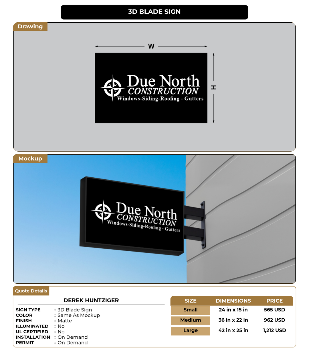 CUSTOM MOCKUP SIGN FOR Derek Huntziger