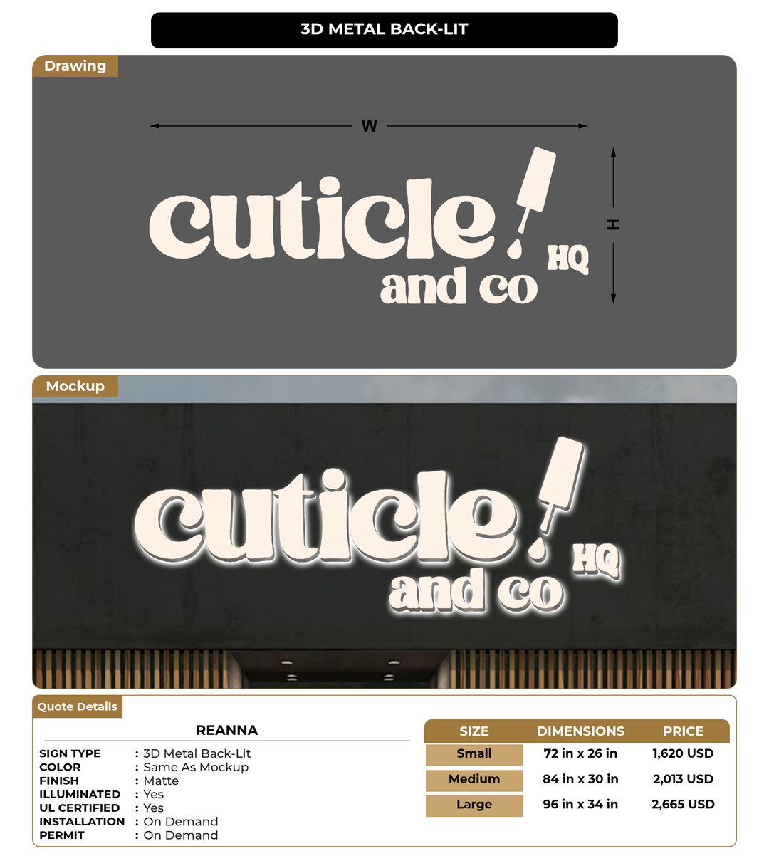 CUSTOM MOCKUP SIGN FOR Reanna