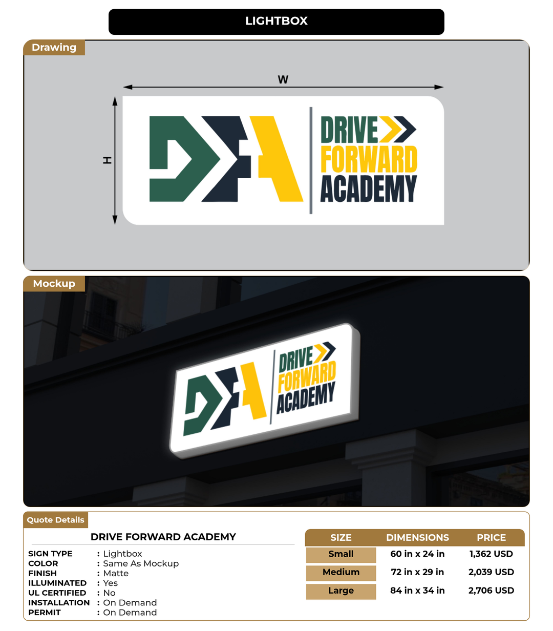 CUSTOM MOCKUP SIGN FOR Drive Forward academy