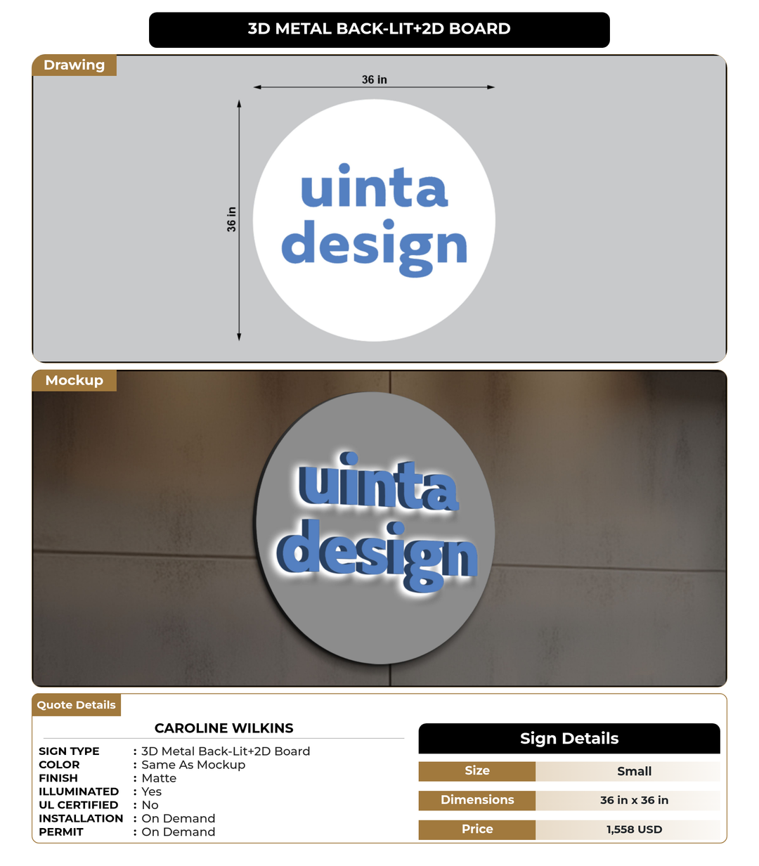 CUSTOM MOCKUP SIGN FOR Caroline Wilkins