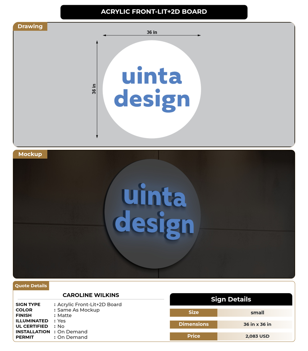 CUSTOM MOCKUP SIGN FOR Caroline Wilkins