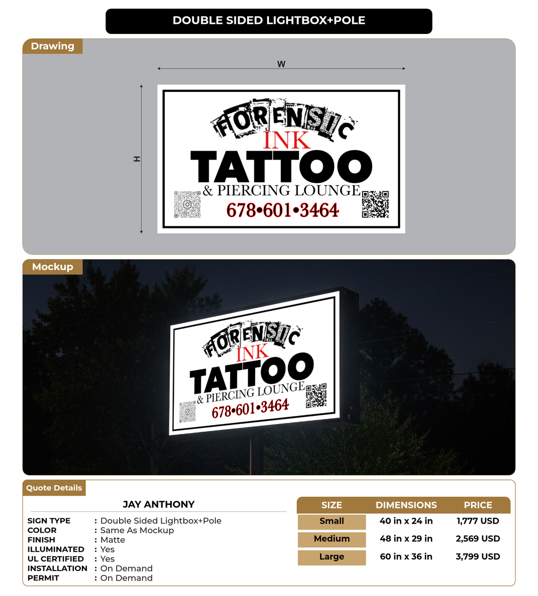 CUSTOM MOCKUP SIGN FOR Jay Anthony