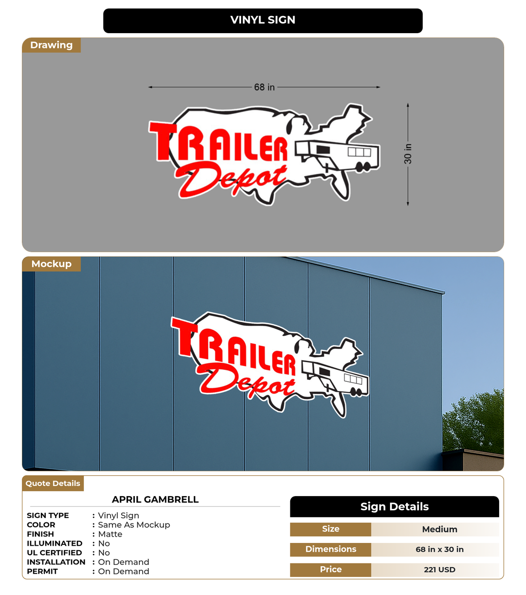 CUSTOM MOCKUP SIGN FOR April Gambrell