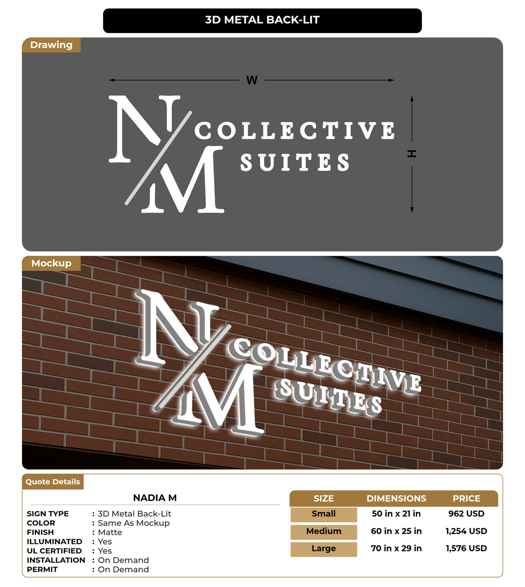 CUSTOM MOCKUP SIGN FOR Nadia M