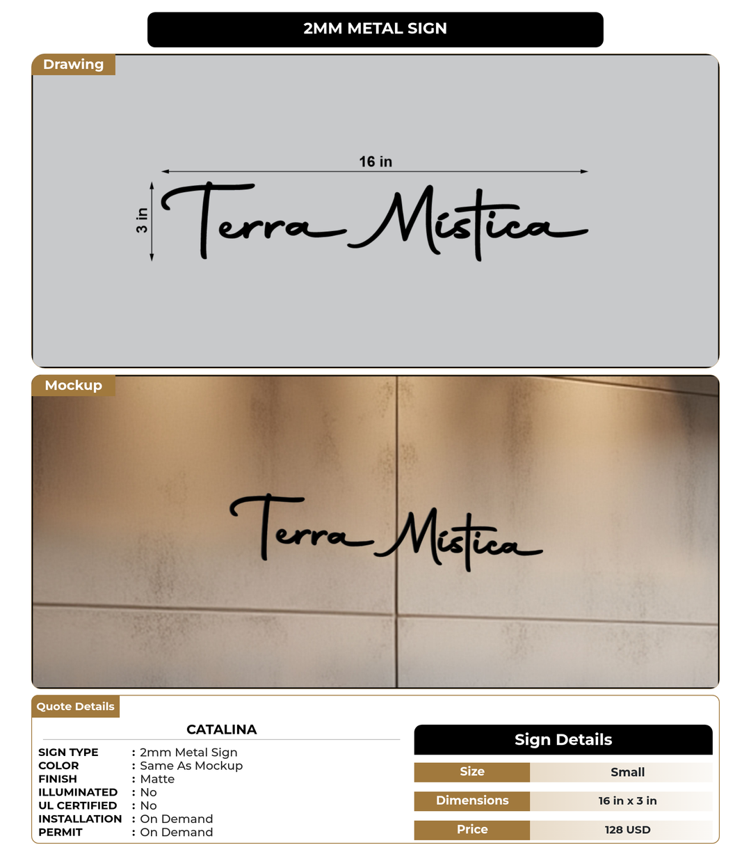 CUSTOM MOCKUP SIGN FOR Catalina