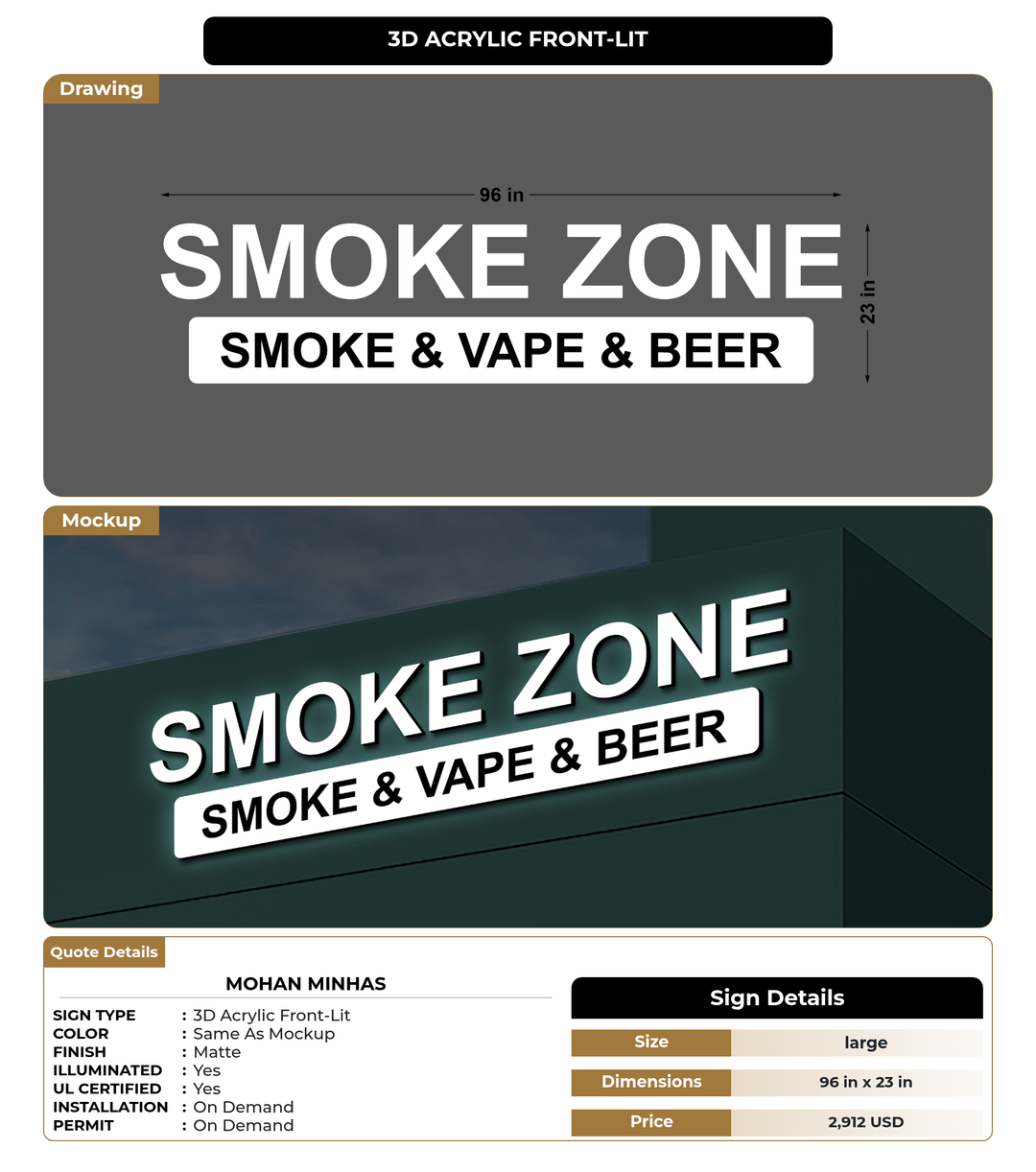 CUSTOM MOCKUP SIGN FOR Mohan Minhas