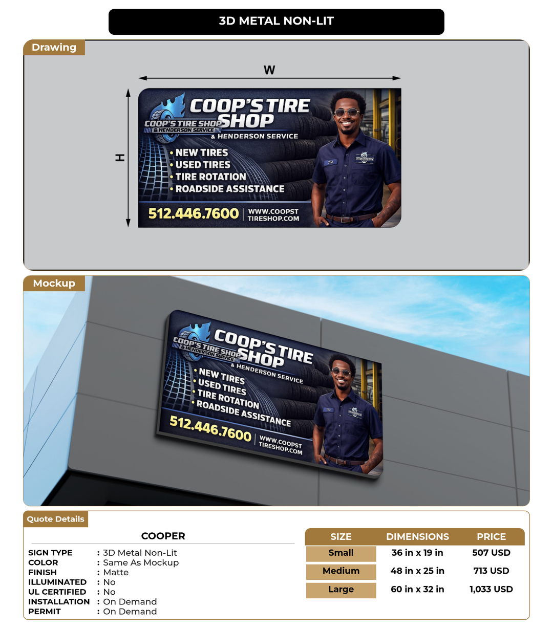 CUSTOM MOCKUP SIGN FOR Cooper