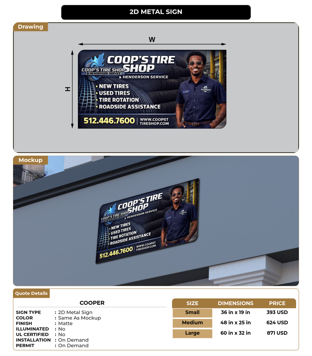 CUSTOM MOCKUP SIGN FOR Cooper