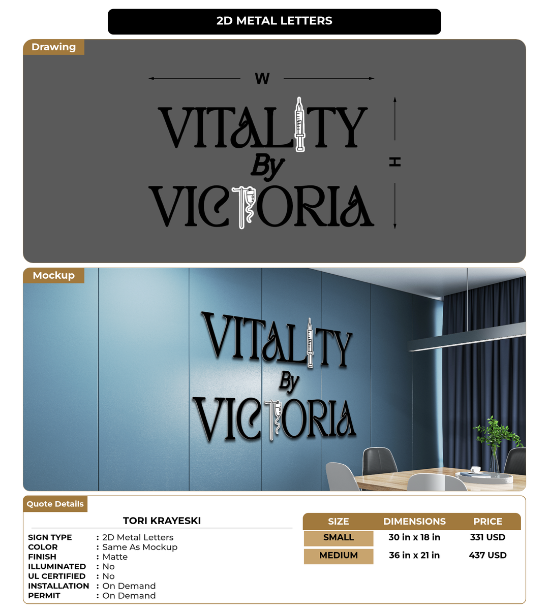 CUSTOM MOCKUP SIGN FOR Tori Krayeski