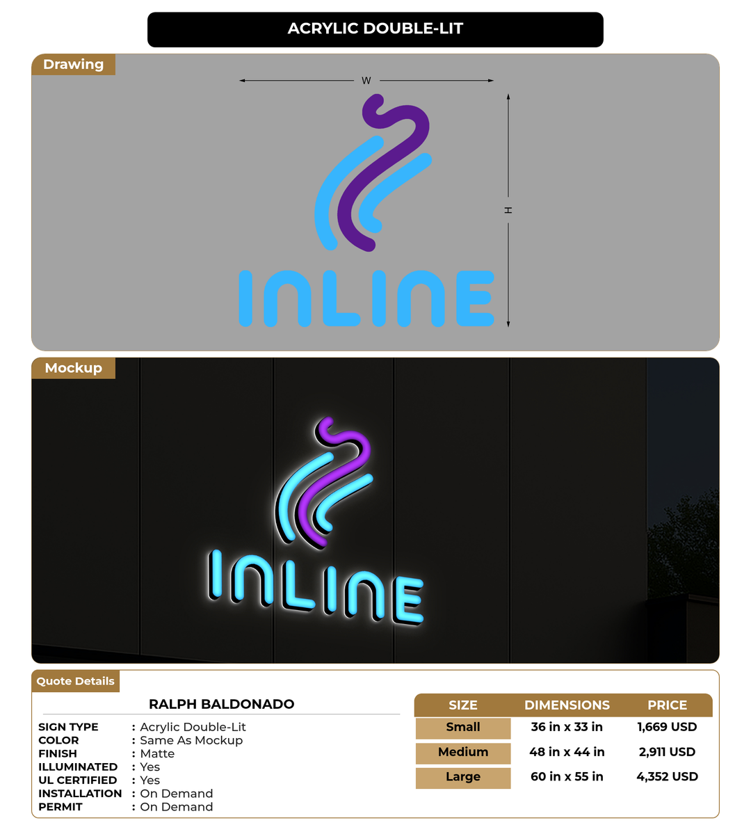 CUSTOM MOCKUP SIGN FOR Ralph Baldonado