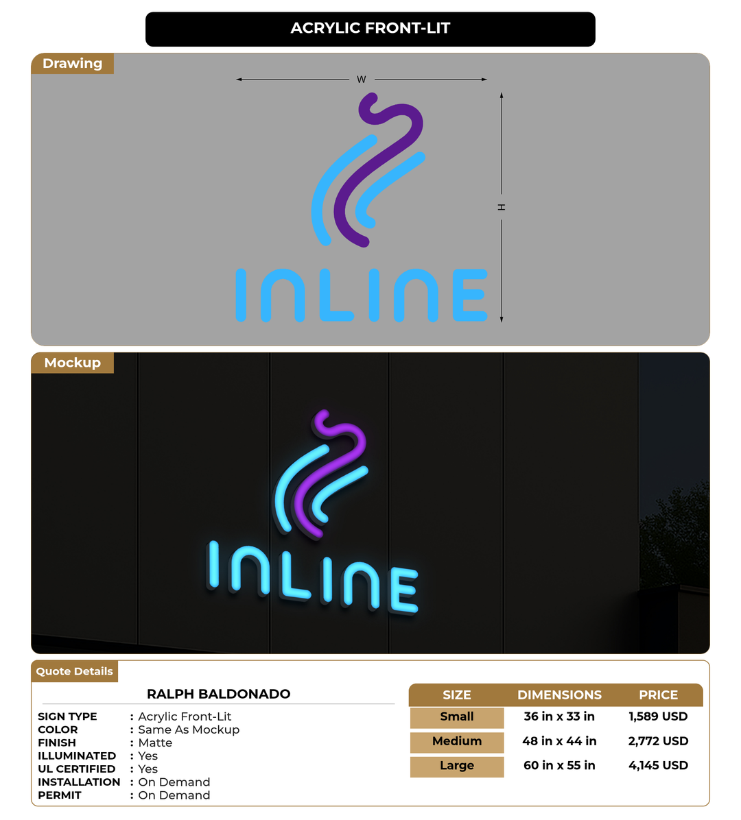 CUSTOM MOCKUP SIGN FOR Ralph Baldonado