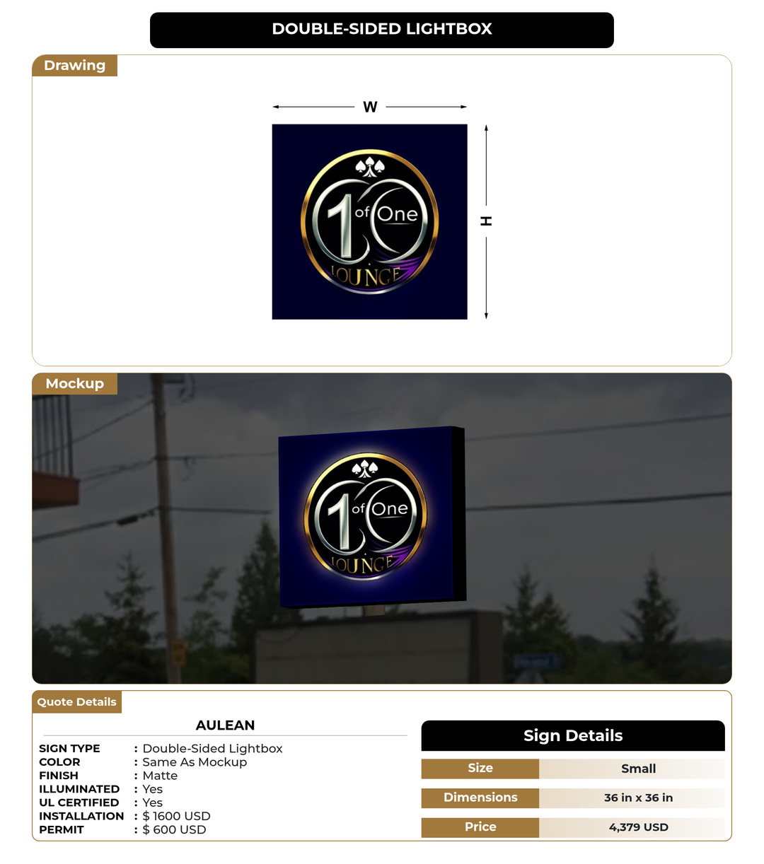 CUSTOM MOCKUP SIGN FOR Aulean