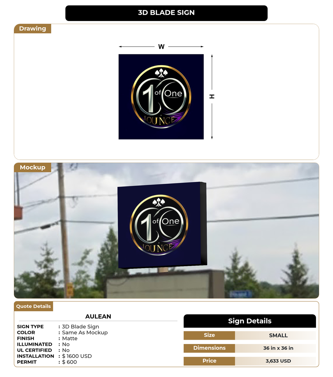 CUSTOM MOCKUP SIGN FOR Aulean
