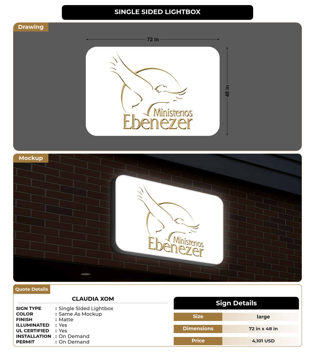 CUSTOM MOCKUP SIGN FOR Claudia Xom