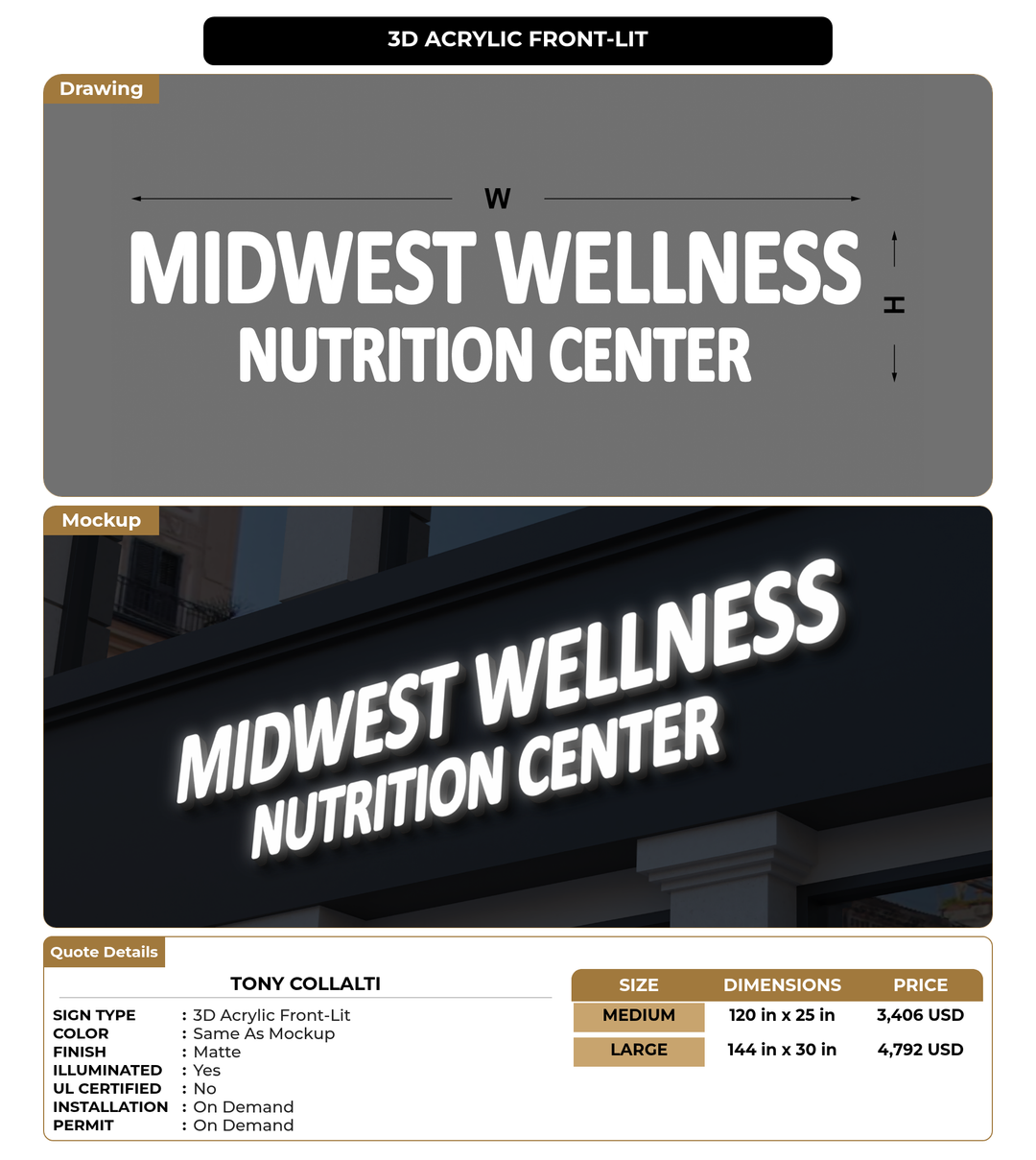 CUSTOM MOCKUP SIGN FOR Tony Collalti