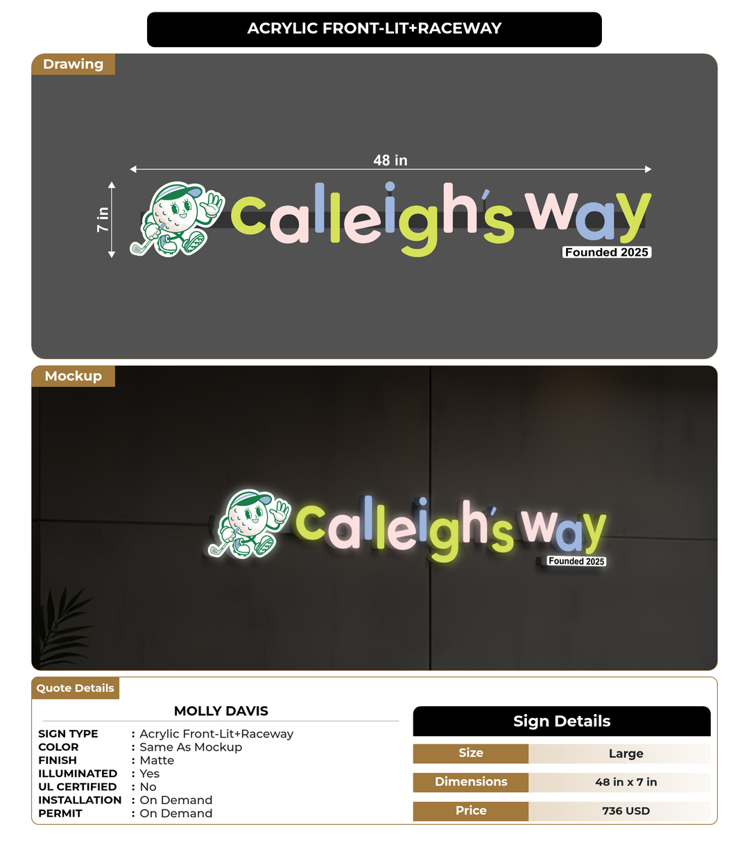CUSTOM MOCKUP SIGN FOR Molly Davis