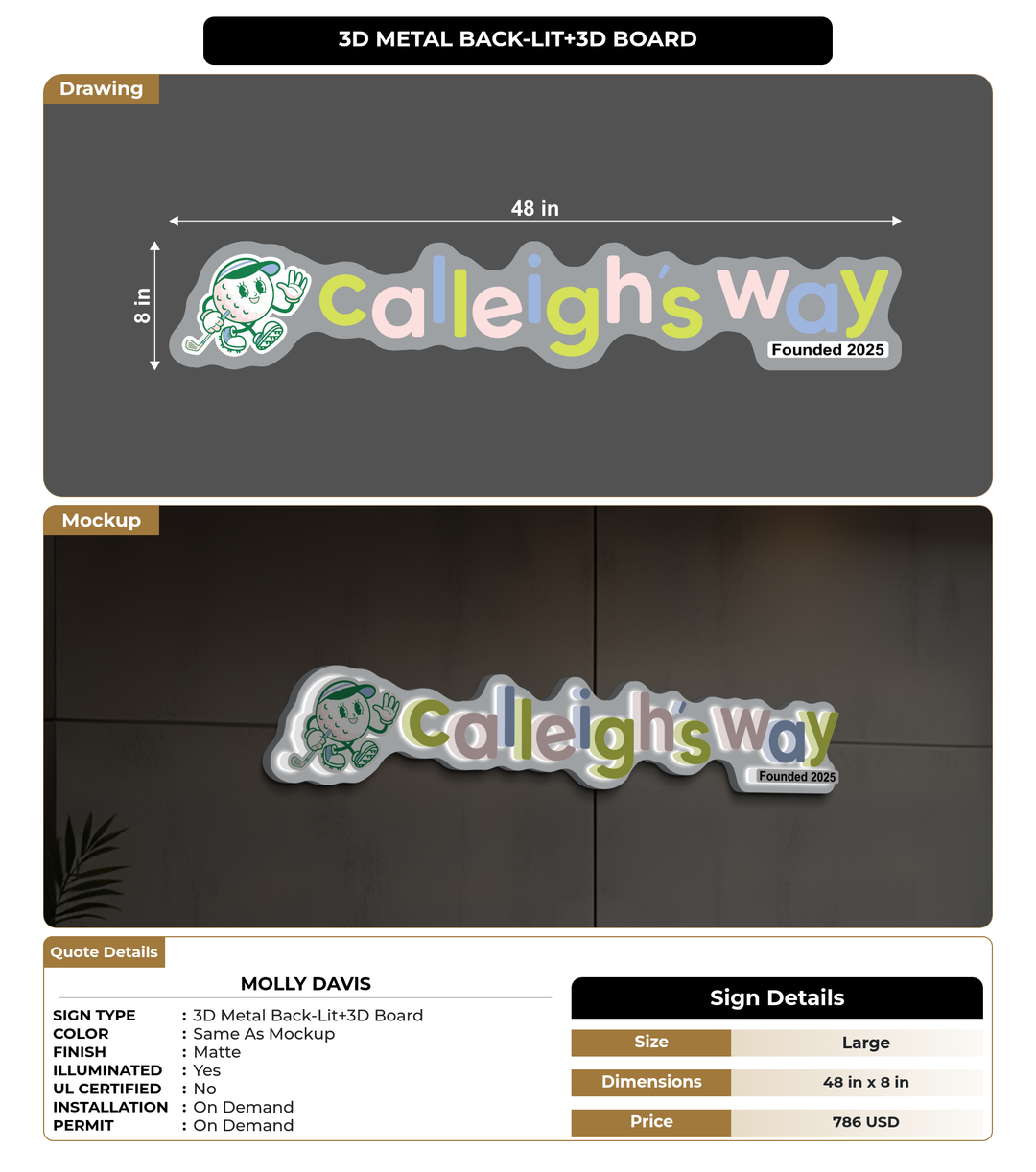 CUSTOM MOCKUP SIGN FOR Molly Davis