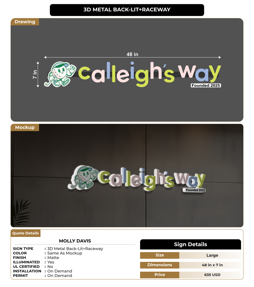 CUSTOM MOCKUP SIGN FOR Molly Davis