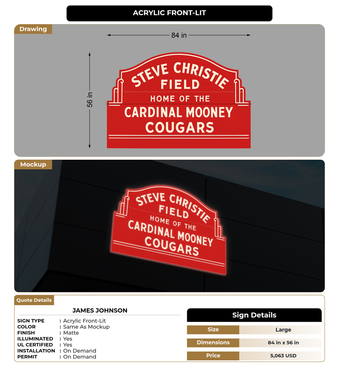 CUSTOM MOCKUP SIGN FOR james johnson