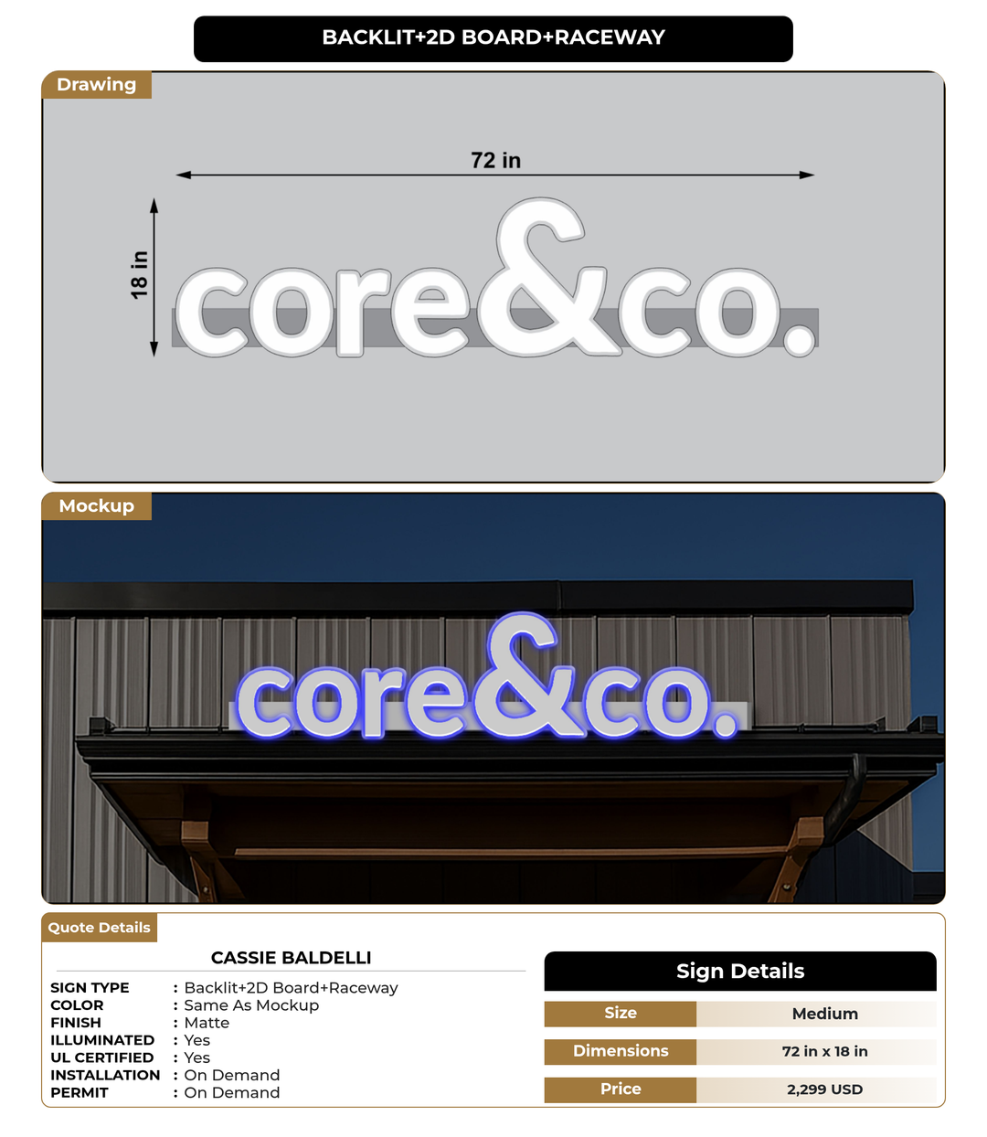 CUSTOM MOCKUP SIGN FOR Cassie Baldelli