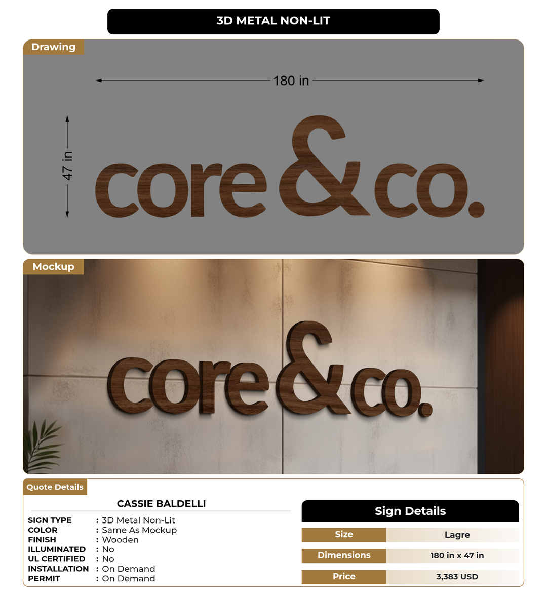 CUSTOM MOCKUP SIGN FOR Cassie Baldelli