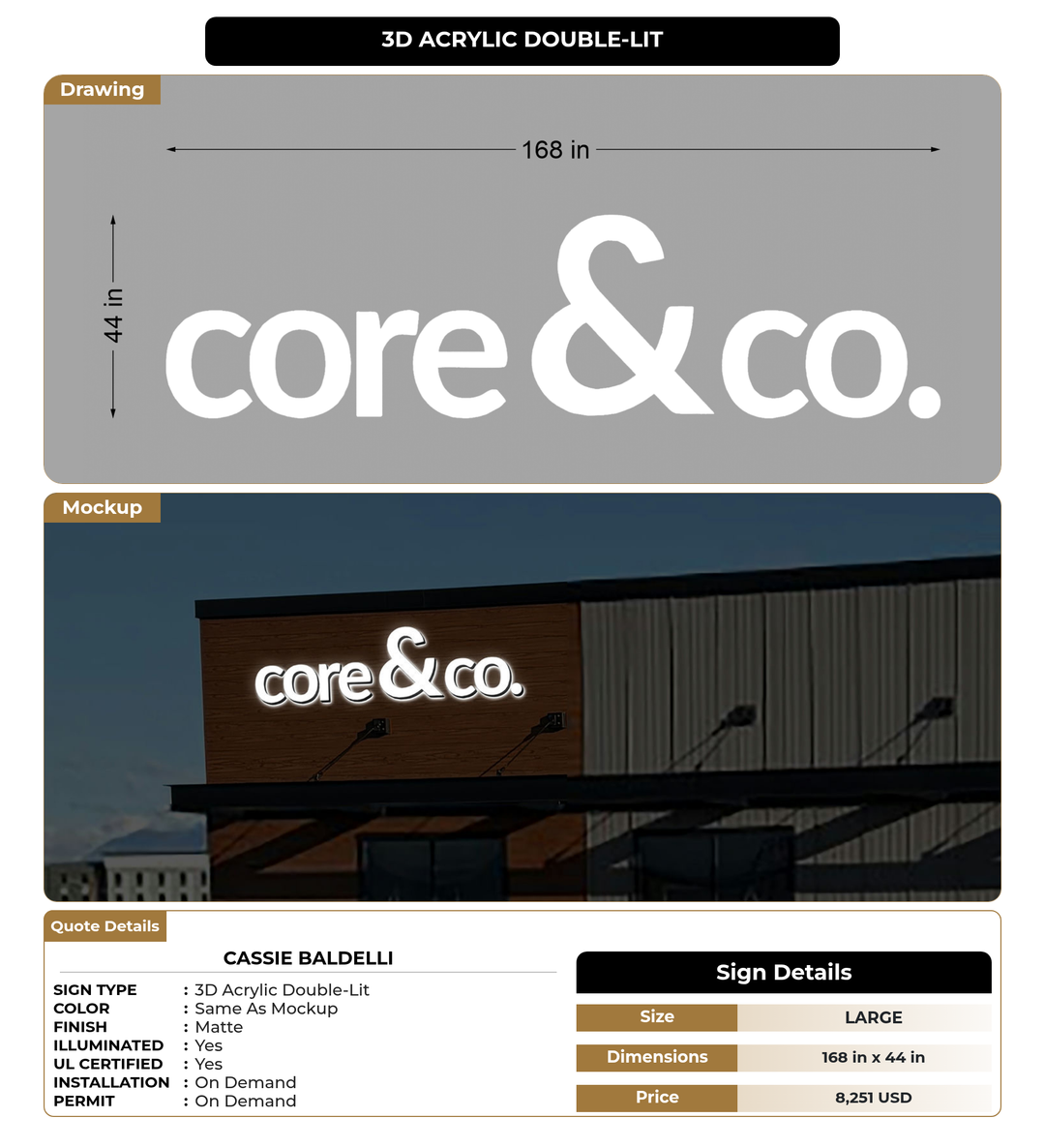 CUSTOM MOCKUP SIGN FOR Cassie Baldelli