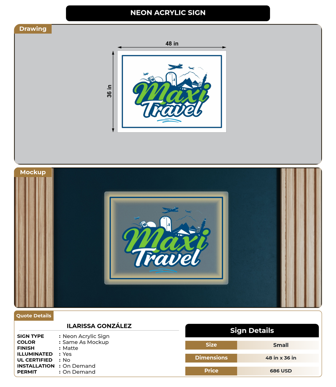 CUSTOM MOCKUP SIGN FOR Ilarissa González