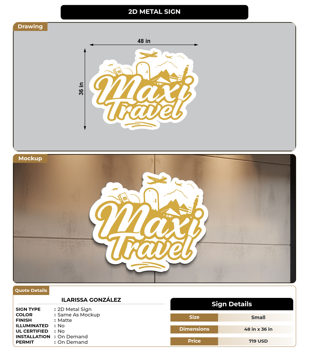 CUSTOM MOCKUP SIGN FOR Ilarissa González