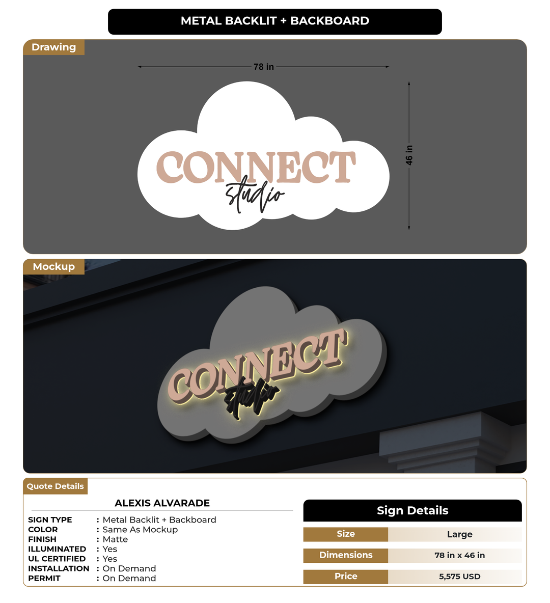 CUSTOM MOCKUP SIGN FOR Alexis Alvarade