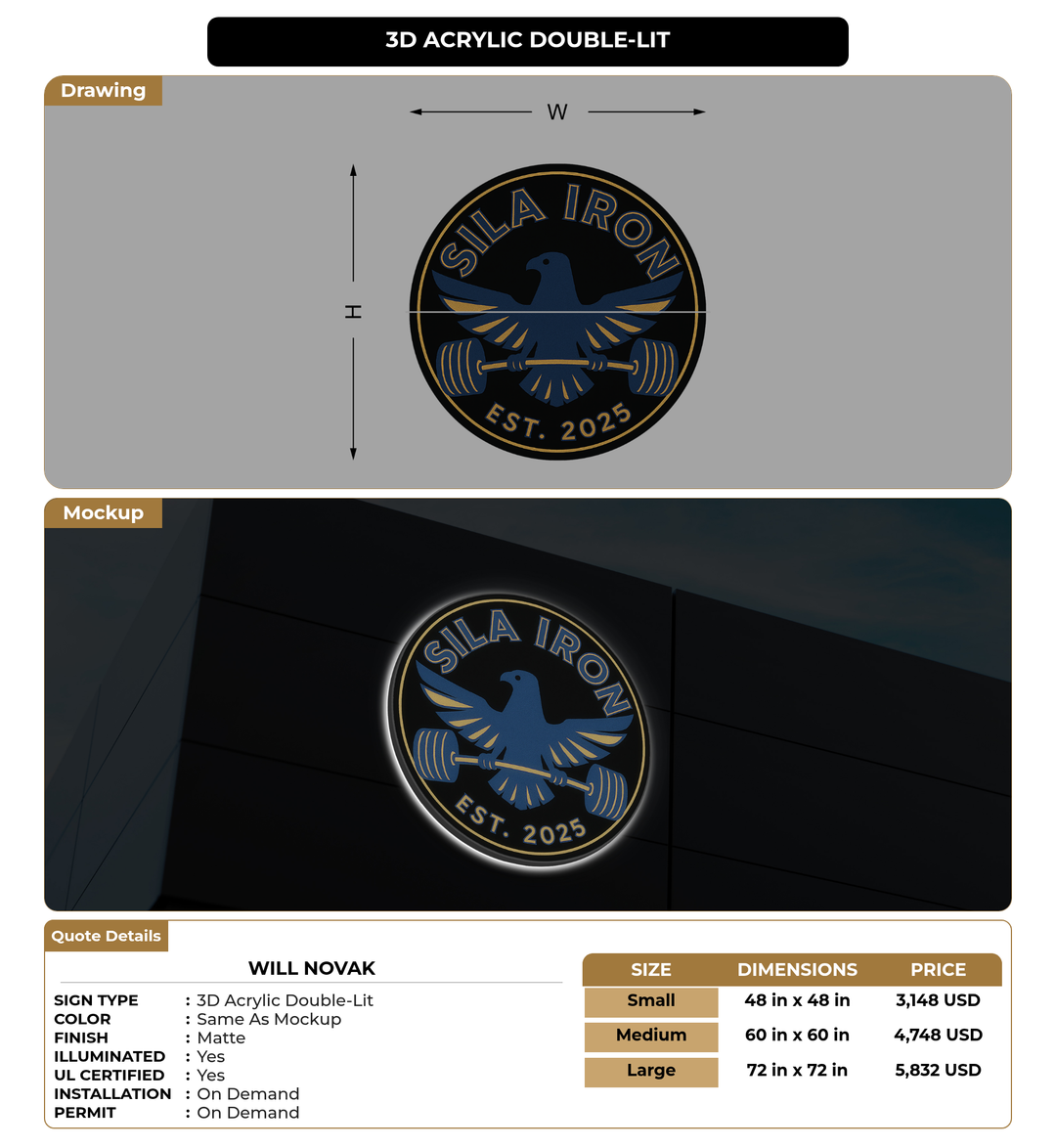 CUSTOM MOCKUP SIGN FOR Will Novak