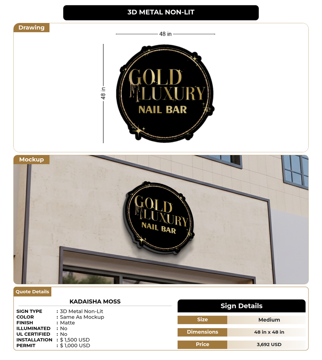 CUSTOM MOCKUP SIGN FOR Kadaisha Moss