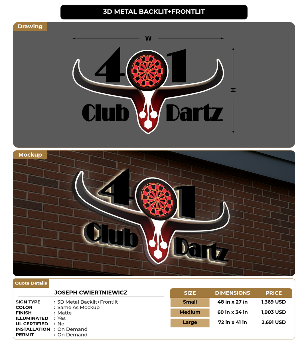CUSTOM MOCKUP SIGN FOR Joseph Cwiertniewicz