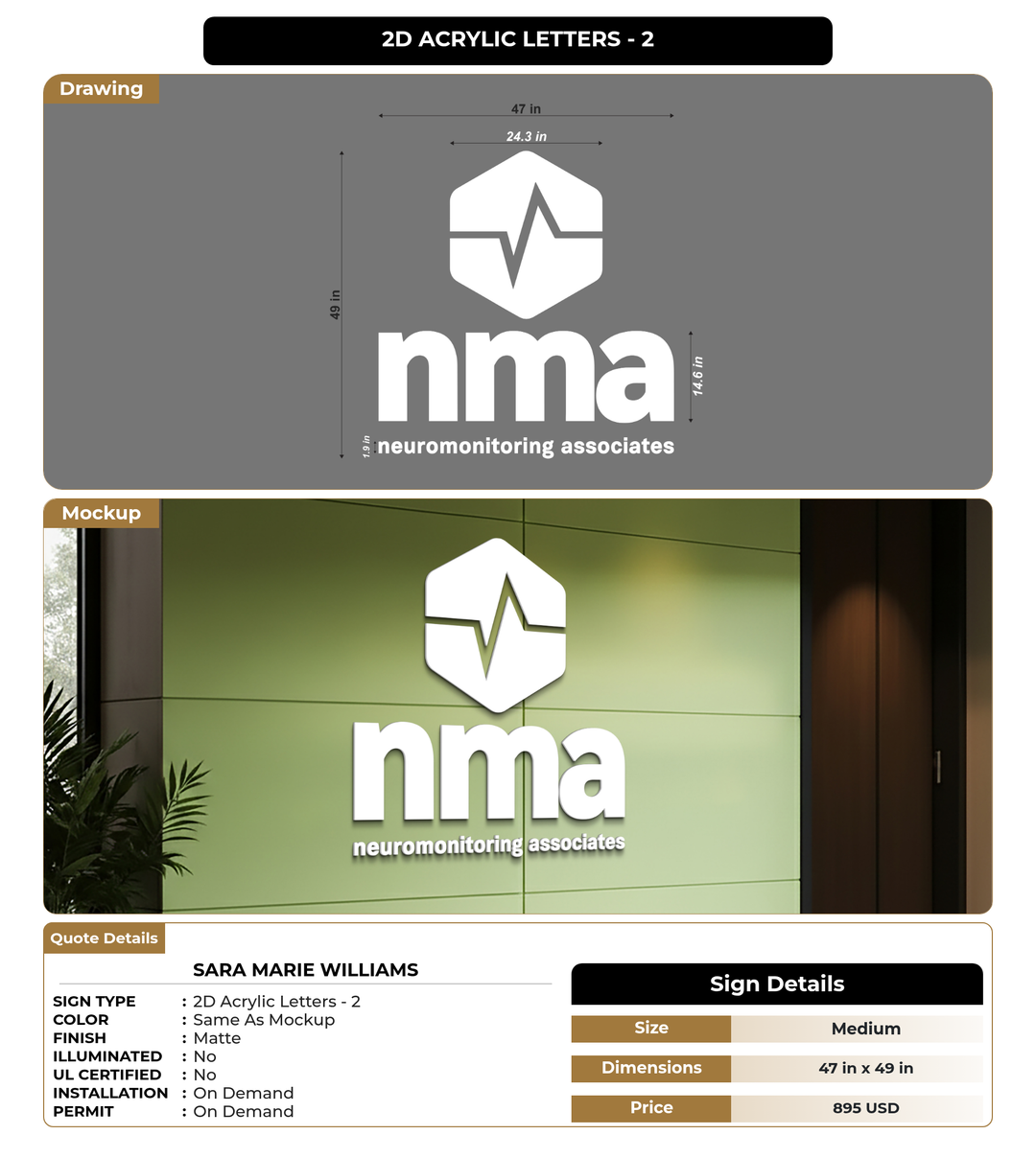 CUSTOM MOCKUP SIGN FOR Sara Marie Williams