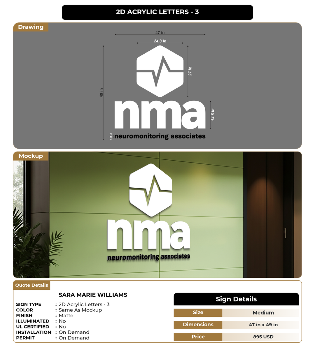 CUSTOM MOCKUP SIGN FOR Sara Marie Williams